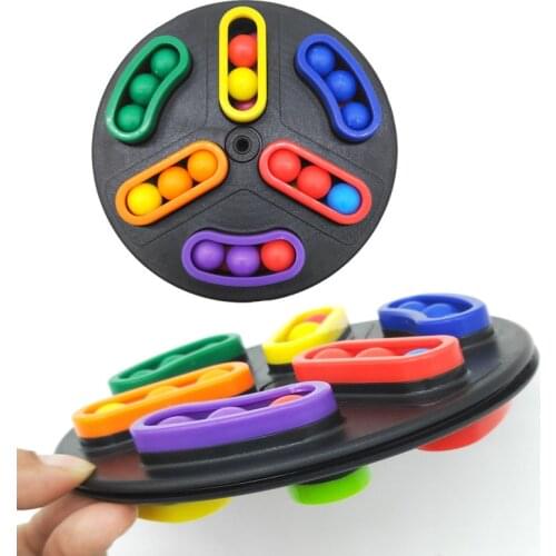 Kids Montessori Educational Toys Magic Turntable Spin Beads Round Puzzle Matching Smart Games Brain IQ Challenge Creative Toys