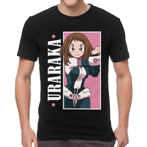 Male Boku No Hero Academia Ochako Uraraka T-Shirt Harajuku Anime Manga Tshirt Short Sleeve Hip Hop T Shirts Cotton Tee Gift Idea