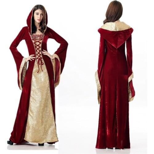 Hot renaissance Queen Costume Women cosplay adult medieval long Ball Gowns halloween costumes for women party fancy dress