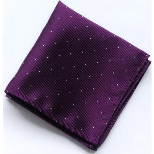 Classic 24*24cm Mens Polka Dot Handkerchief Silk Satin Polyester Pocket Square Towel Jacquard Woven Men Accessory Business