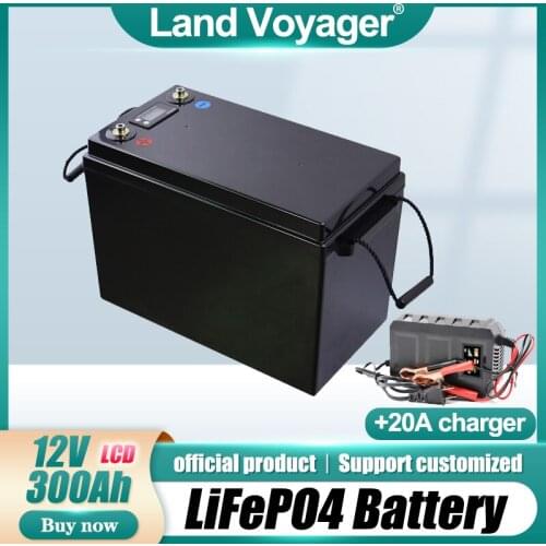 12V 300Ah LiFePO4 Battery BMS Lithium Power Batteries 3000 Cycles For 12.8V RV Campers Golf Cart Off-Road Off-grid Solar Wind