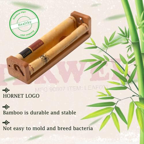 HORNET DANGER Natural Bamboo King Size Cigarette Rolling Machine for 110MM Smoking Rolling Paper Tobacco Roller Cigarette Maker