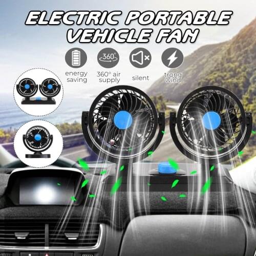 12V Mini Electric Car Fan Low Noise Car Air Conditioner 360 Degree Rotation Cooling Fan Car Cooler Ventirador Summer