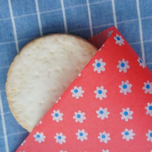 Multi-use 22*25cm 50pcs red flower Wrapping Paper as Soap Making Christmas gift Packaging butter bake candy packaging