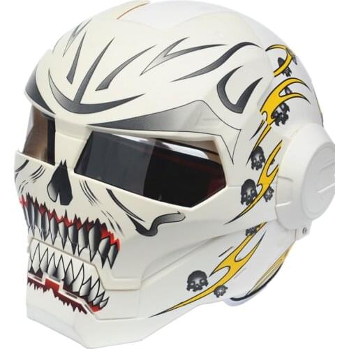 2021 Motorcycle Helmet Iron Man Open Face Mask Full Face Racing Motorbike Helmet Women Man Flip Up Helmets Unisex Dot Approved