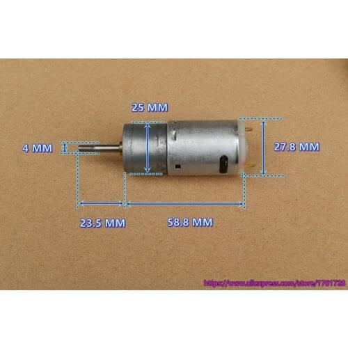 Gear-box diameter25mm pure steel gears motor 6V 12V 18V 1:20 gear motor large torque 385 geared motor