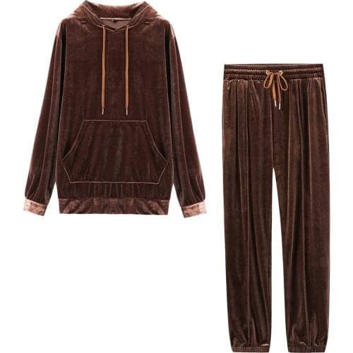 VFIVE UNFOUR High Street Fashion Velvet Tracksuit Men Hip Hop Solid Color Sweatshirts Casual Loose Oversized Hoodie Tracksuit