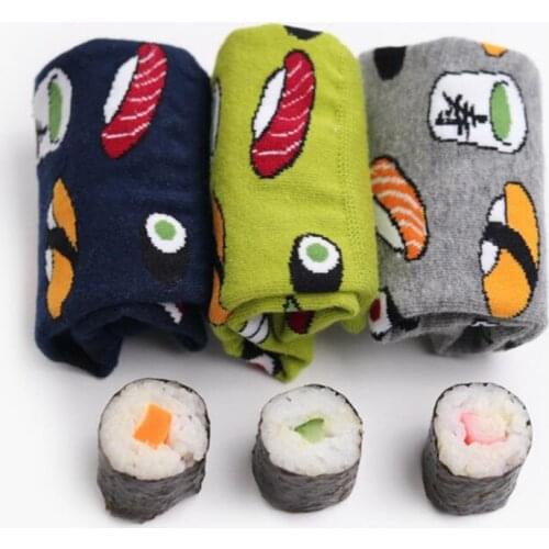 New Harajuku Creative Cartoon Funny Sushi Socks Japanese Women Novelty Calcetines Mujer Sokken Female Girl Cotton Cute Socks