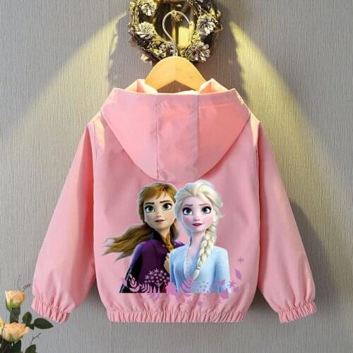 Autumn Little Girls Hooded Jacket Coats Spring Teenagers Childrens Tops Kids Cardigan Frozen Elsa Anna Princess Windbreaker