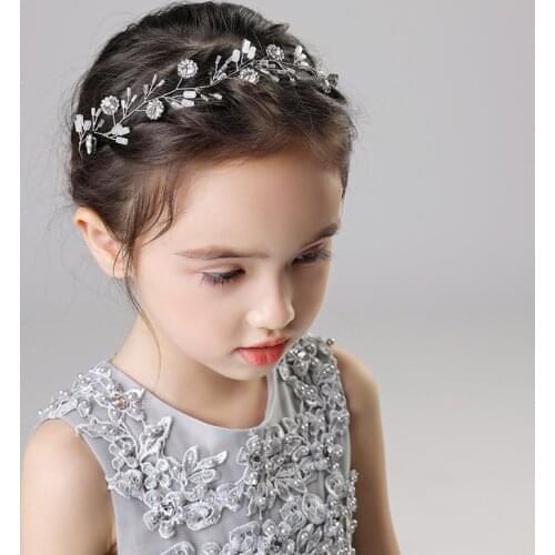 Simple Bridal Hair Accessories Kids Crystal Headbands Wedding Bride Hair Jewelry Party Headband Hair Band
