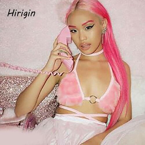 Sexy Lingerie for Women Short Crop Top Backless Fleece Choker Bandage Sleeveless Vest Halter Tank Tops Summer Cami 2020 summer