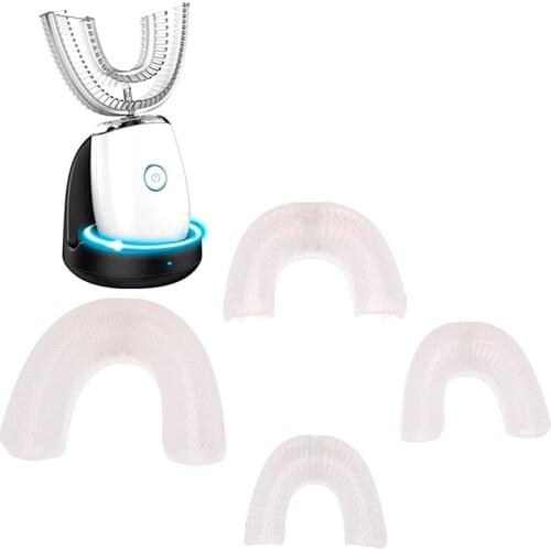 Transparent 360 U Shape Silicone Replacement Smart Automatic Ultrasonic Toothbrush Head Free Shipping