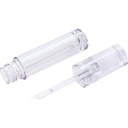 Lip Gloss Wand Tubes 5.8ML Round Clear PETG Solid Top Lid 4ML Empty Cosmetic Lip Tint Glaze Lipgloss Packaging Bottle Containers