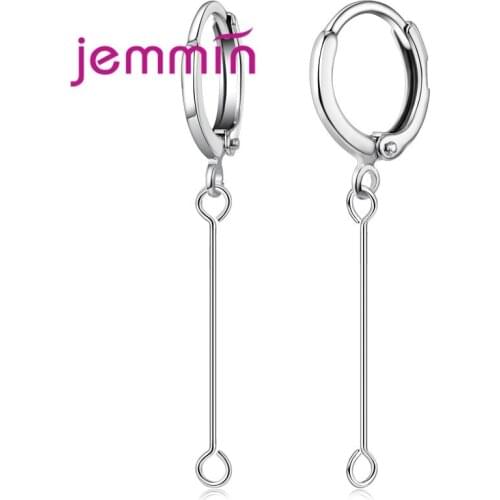 A Pair Of Elegance Long Earring Connect Charm 925 Sterling Silver Women Girls Best Noble Wedding Party Jewelry