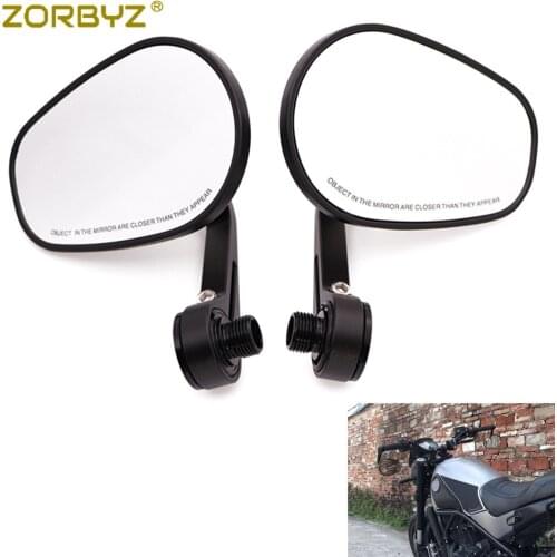 ZORBYZ Black CNC Oval Handle Bar End Rearview Side Mirror With thread inside For Benelli Leoncino 500 502c 752s BN600 BN300