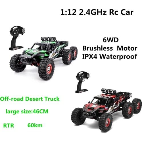 1:12 RC Car 2.4GHz 6WD 60KM/H Large Size L46cm RC Off-Road Desert Truck RTR Remote Control Vehicle Model Adult Outdoor Toys