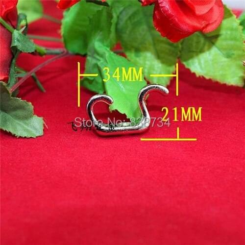 100pcs 34*21mm zinc alloy nickel plated type small coat clothes bag hook