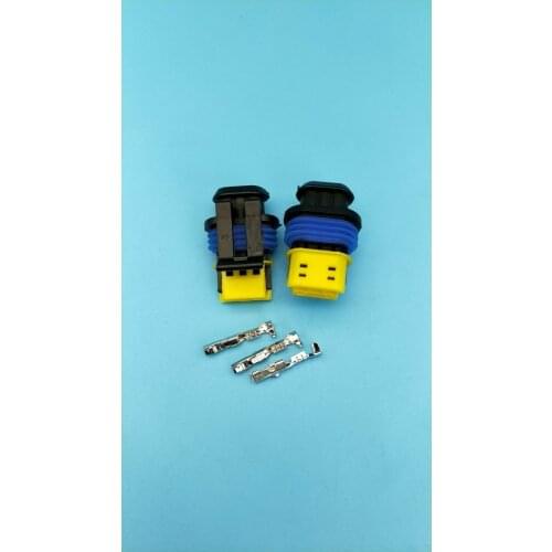 100pcs/lot 3 Pin/Way Black GT 150 Sealed Female Connector Assembly Automotive Waterproof Connector