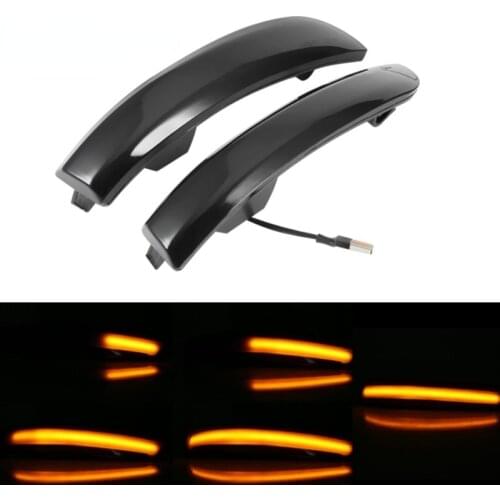 2pcs Dynamic Blinker Led Turn Signal Lights Smoked Flowing Rear View Mirror Lights Indicator For Ford Kuga Ecosport 2013-2018