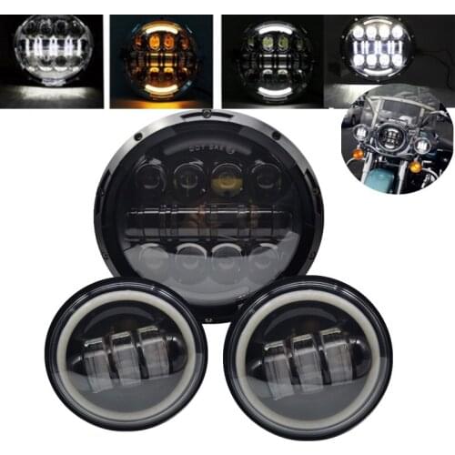 4.5 Inch 4-1/2" LED Passing Light LED Fog Lamps Motorcycle 7'' Moto LED Headlights For Harley Touring Road King Ultra Classic