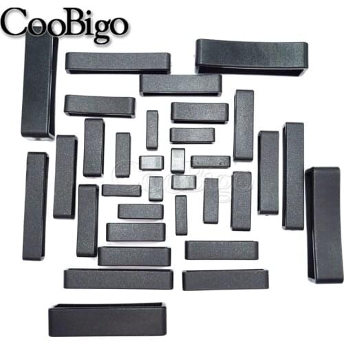 50pcs Plastic Belt Loop Keeper Square Loop Buckle Dog Collar Harness Backpack Strap Bag Accessories 10mm to 53mm