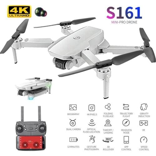 New S161 RC Mini Drone With 4K HD Dual Camera Professional Optical Flow Positioning Quadcopter Foldable Helicopter RC Dron Toys