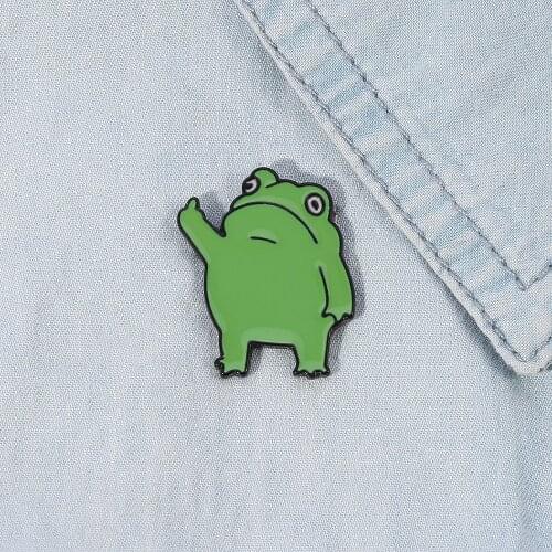 Enamel Pins Cartoon Cute Funny Frog Brooch Collar Pin Broches For WomenS Clothing Metal Badges For Backpack Broches Jewelry
