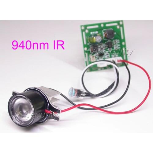 940nm Spot Light Infrared 1x IR LED board for CCTV camera work for imx225 imx290 imx291 imx307 imx327 imx335 CMOS or CCD sensors