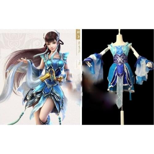 4 Designs Pink Blue Female Sexy Cosplay Hanfu for Computer Mobile Game Qian Nv You Hun Cos NaLan Qing Sang Cosplay Hanfu
