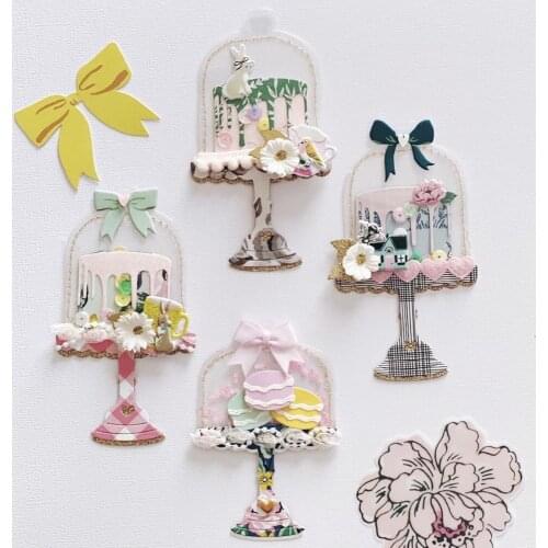 KSCRAFT Sweet Cloche Cake Stand Metal Cutting Dies Stencils for DIY Scrapbooking Decorative Embossing DIY Paper Cards