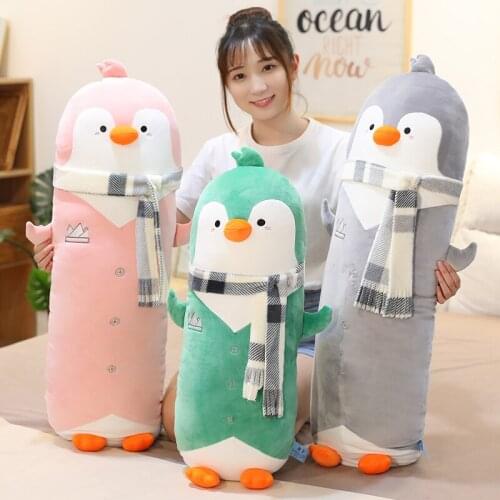 Kawaii Animals Toys Penguin Long Pillow Cartoon Stuffed Penguin Sea Animal Children Gift