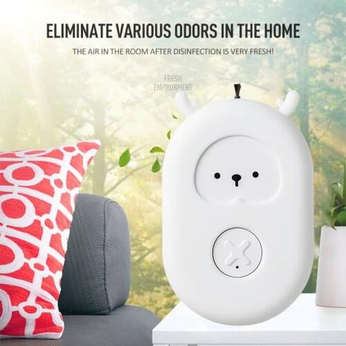 Mini Car Air Purifier Wearable Necklace USB Air Cleaner Air Freshener Car Ornament Portable Hanging Neck Rechargeable Purifier