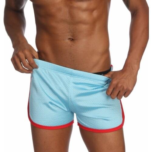 Men Boxrs Shorts Sexy Mesh Underpants Breathable Loose Homewear Pajamas Sleepwear Beach Shorts Joggers Gyms Sport Fitness Shorts