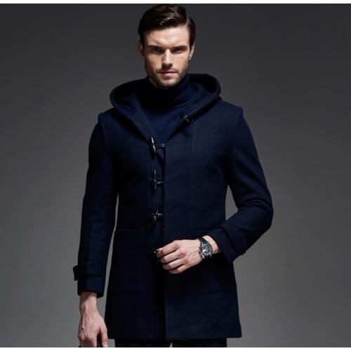 Brand 2016 New Long Wool Coat Men Wool & Blends Winter Men Overcoat Fashion Mens Pea Coat Jacket