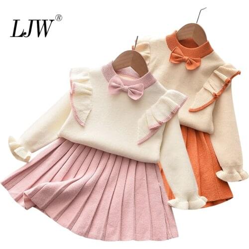 New Children Autumn Baby girls Clothes Kids Winter Sweater Dress Woollen Long Sleeve Pleated Design Girls Clothes Knit Dresses