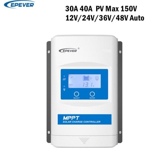 EPever New MPPT 30A 40A Solar Charge Controller 12V/24V/36V/48V Auto Max PV 150V LCD Limit Charging Power Current