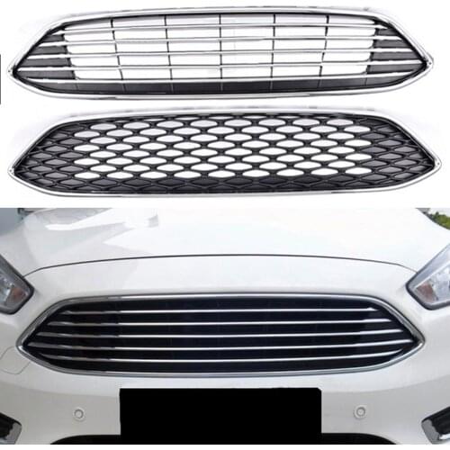 Front Bumper Grill Upper Grille Fit For Ford Focus 2015 2016 2017 2018 Hatchback Sedan