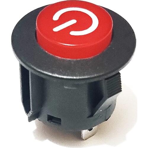 28mm Push Power Flat Circular Red LED Light Fixed Self-Locked Button Switches10A 250V 20A 12V