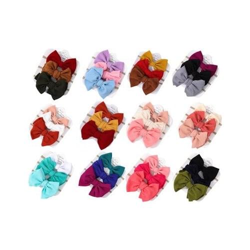 3Pcs/Set Baby Headbands For Newborn Hair Band Cute Baby Bow Flower Elastic Hairband Turban Hairband Baby Girl Hair Accessories