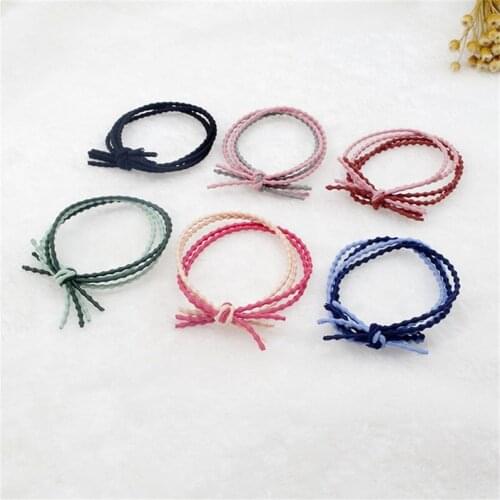 Simple Woven Female Hair Accessories Rubber Band Fashion Trend Small Fresh Style Geometric Rubber Band Pu Hair Accessories