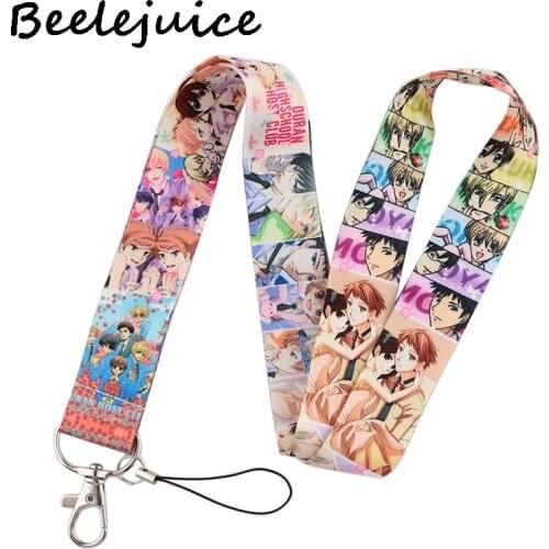 Ouran High School Host Club Neck Strap Lanyards ID badge card holder keychain Mobile Phone Strap Gift Ribbon webbing necklace