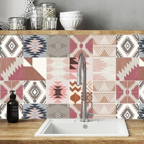 Nordic Geometry Tile Stickers For Kitchen Bathroom PVC Self Adhesive Wall Stickers Living Room DIY Decor Wallpaper 30x150cm