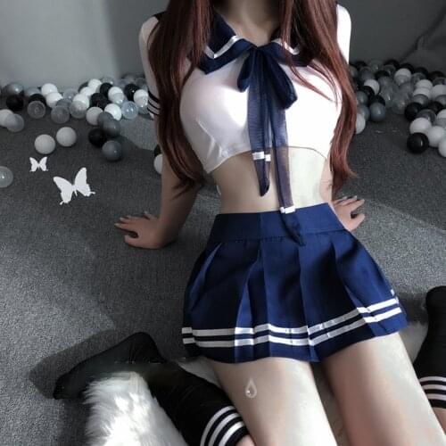 Anime Sexy Cosplay Sailor Costumes for Women Cute Lingerie Stripper Clothes Japanese Sexy School Girl Role Play Student Uniform
