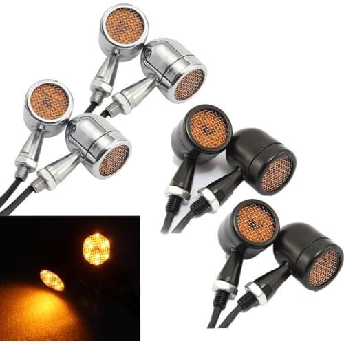 4pcs Motorcycle Bullet LED Turn Signal Indicator Lamp Light Moto Blinker Light For Harley Honda Fatboy Chopper Bobber Suzuki
