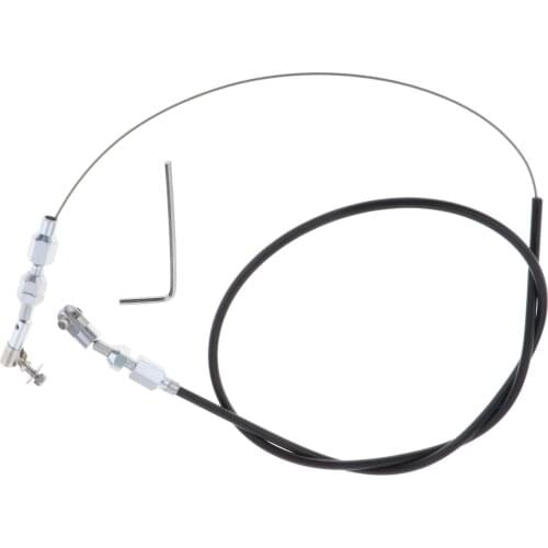 Stainless Steel Throttle Cable with Fittings, Black, 56inch Stainless Steel Cable, 36inch Housing