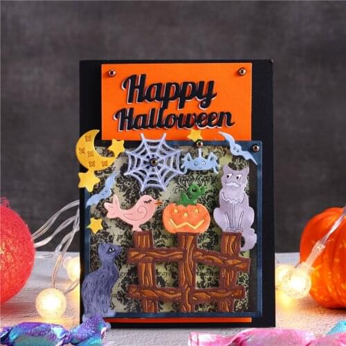 YaMinSanNiO Halloween Frame Metal Cutting Dies Spider Web Background Stencil for Scrapbooking Paper/photo Cards Embossing Dies