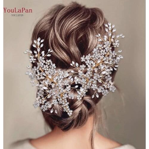 YouLaPan HP253-G Wedding Hair Accessories For Women Headband Clip Hair Comb Bride Tiara Hair Jewelry Headpiece Women Hair Clips