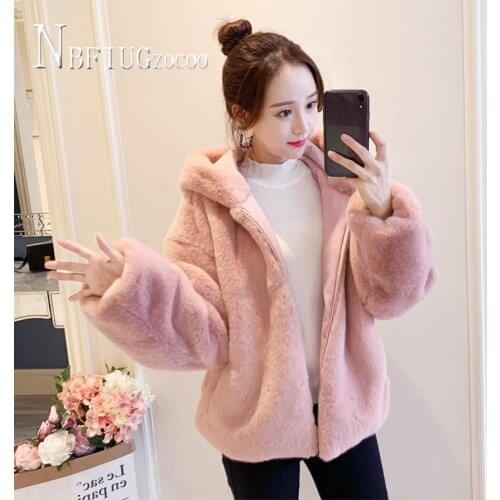 Faux Fur Women Coat 2020 New Autumn Winter Thick Hooded Loose Female Jacket