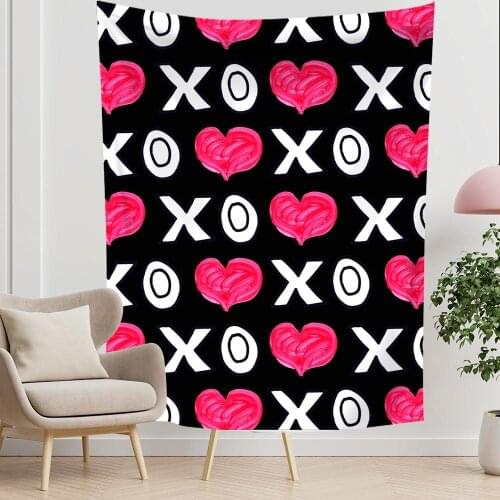 Valentines Day Aesthetic Anime Tapestry Wall Hanging Printed Wall Tapestry Home Bedroom Wedding Decor 0.75*1/1.3*1.5/1.5*2m 1pc