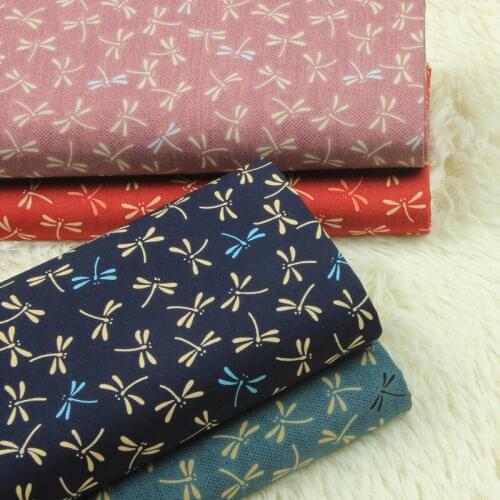 110CM*45CM navy blue dragonfly Kimono Japanese flower cotton Fabric Patchwork cloth Sewing Clothing crafts DIY Material cloth